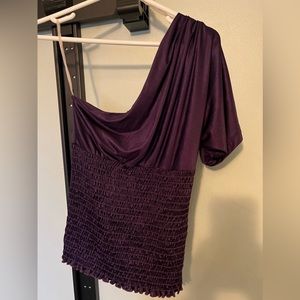 Womens one shoulder purple top